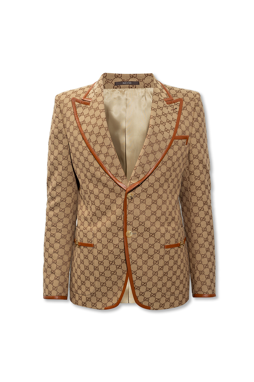 Its very Gucci without the GG logo Beige Blazer with logo Gucci SchaferandweinerShops Italy